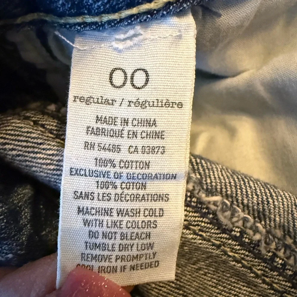 Y2K American Eagle 00 Boy Fit Cropped Low Rise Jeans Blue Distressed Denim Capri